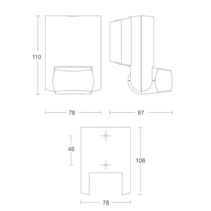 Steinel IS 130-2 black - 130° passive infrared motion detector, max. 12m reach, motion sensor for indoor and outdoor use