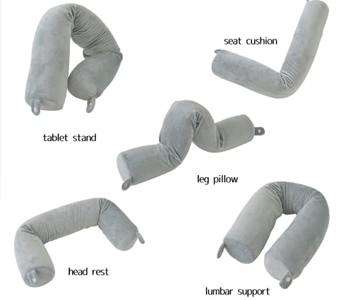 Hxcxrst travel pillow-Twist memory Foam Neck Pillow Support Pillow, used for neck, chin, waist and leg support-suitable for home travel, airplanes, buses, trains，Adjustable, Bendable Roll Pillow
