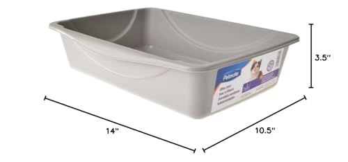 Petmate Litter Pan, Blue/Gray, Small, Made in USA