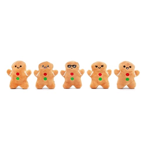 WHAT DO YOU MEME? Emotional Support Gingerbreads by Relatable, Cuddly Plush Toys and Stuffed Animals, Includes 5 Plushies with Basket, Cute Christmas Decor or Funny White Elephant Gift Idea