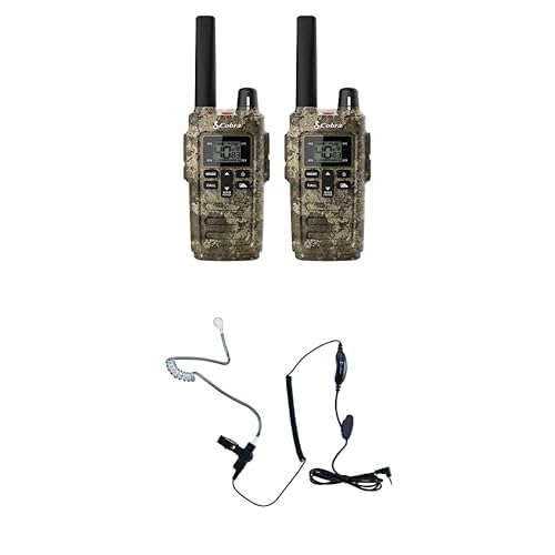 Cobra RX680 Walkie Talkies (2-Pack) - Rugged & Splashproof Two Way Radios Long Range, IP54 Water Resistant Design, 60 Pre-Programmed Channels, Weather Alerts, Included Charging Dock (Black/Orange)