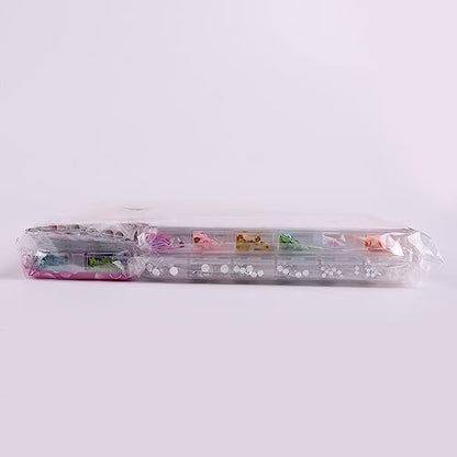 FANDAMEI Nail Art Kit, Nail Art Brushes Set, Nail Design Kit Dotting Tools, Fine Nail Glitter, Nail Decoration Butterfly Heart Glitter Sequins, Foil Flakes, Nail Rhinestones, Dust Brush