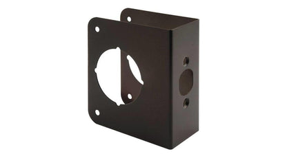 Prime-Line U 10745 Brass Lock and Door Reinforcement Plate for 1-3/4 In. Thick Doors, Bronze Finish (Single Pack)