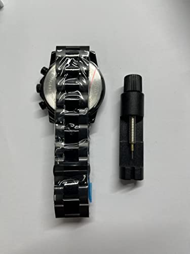 Men's Watches with Casual Waterproof Chronograph Quartz Watch Stainless Steel Metal Auto Date in Colourful Hands, B Grey, B grau, Bracelet