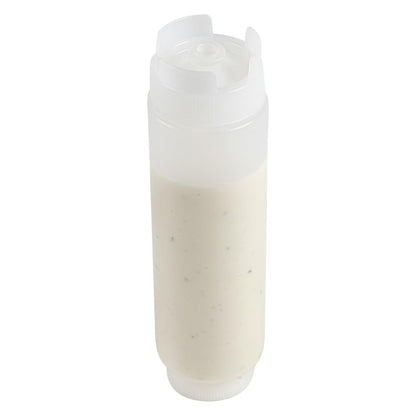 Restaurantware 16oz. FIFO Inverted Plastic Squeeze Bottle with Refill and Dispensing Lids - First In First Out - Perfect for Restaurants Catering and Food Trucks - 1ct box
