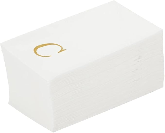 Luxenap 15.8 X 7.9 Inch Linen-Feel Guest Towels, 50 Lettered Hand Towels