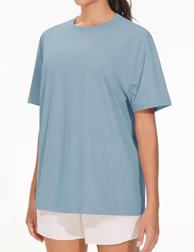 THE GYM PEOPLE 2 Pack Women's Oversized T Shirts Casual Loose Fit Short Sleeve Tops Summer Crewneck Basic Tees