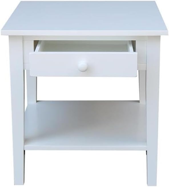 IC INTERNATIONAL CONCEPTS Spencer White Wood End Table in White