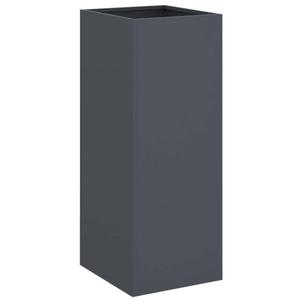 FMPGJLYH Modern Tall Metal Planter Box, 29.5 Inch Rectangular Garden Flower Pot for Patio, Balcony and Indoor Home Decor, Durable Cold-Rolled Steel, Anthracite