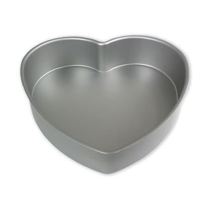 PME Anodised Aluminium Heart Cake Pan 8 x 3-Inch Deep, Silver