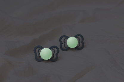 Bibs Supreme Silicone Pacifier for 6+ Months Toddlers 2-Pieces, Size 2, Blush Night/Vanilla Night