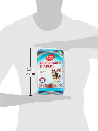 Simple Solution Disposable Dog Diapers for Female Dogs, Super Absorbent Leak-Proof Fit with Wetness Indicator for Excitable Urination, Incontinence or females in heat - 12 pack