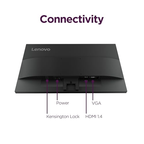 Lenovo L22e-40 Monitor, 21.45” FullHD Resolution, 250 nits Brightness, 75Hz Refresh Rate, AMD FreeSync, HDMI and VGA Ports, Tilt-Adjustable Stand, Natural Low Blue Light, Cloud Grey