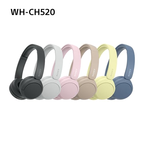 Sony WH-CH520 Wireless Bluetooth On-Ear Headphones, Lightweight Design, Up to 50hr Battery Life, Quick Charge, EQ, Clear Call Quality, iOS & Android - Black
