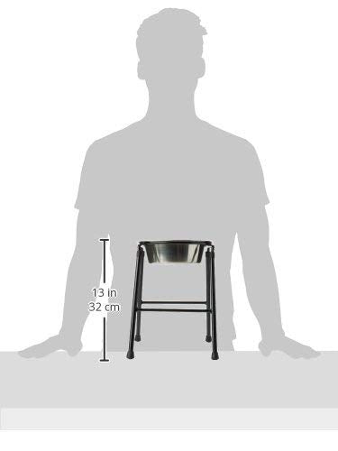 Classic Pet Products Single Feeder High Stand with 1600 ml Stainless Steel Dish, 300 mm Tall, clear