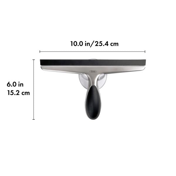 OXO 1060619 Good Grips Stainless Steel Squeegee, White/Black, 10 x 1.5 x 6 inches