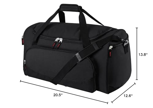 Uarition Gym Bag for Men - 55L Black Durable Large Duffle Bag for Travel, Workout, Fitness & Sport