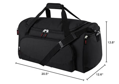 Uarition Gym Bag for Men - 55L Black Durable Large Duffle Bag for Travel, Workout, Fitness & Sport