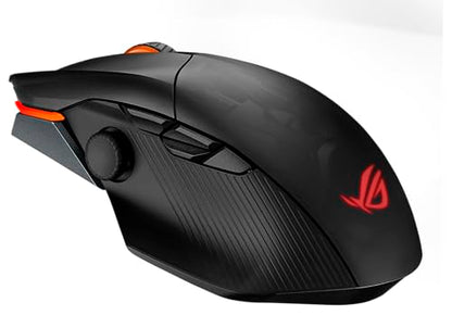 ASUS ROG Spatha X Wireless Gaming Mouse (Magnetic Charging Stand, 12 Programmable Buttons, 19,000 DPI, Push-fit Hot Swap Switch Sockets, ROG Micro Switches&Paracord and Aura RGB lighting),Black