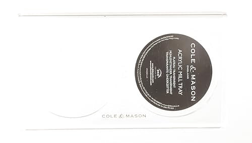 Cole & Mason H306119 Ramsgate Clear Salt and Pepper Mill Tray, Salt and Pepper Tray/Oil and Vinegar Bottles Tray, Acrylic, (H) 13 mm x (W) 95 mm x (D) 157 mm, Mills Not included