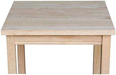IC International Concepts, Portman Accent Table, Solid Real Wood, Sturdy