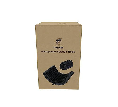 TONOR Microphone Isolation Shield, Studio Mic Sound Absorbing Foam Reflector for Any Condenser Microphone Recording Equipment Studio, Black