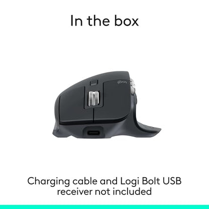 Logitech MX Master 3S - Wireless Performance Mouse with Ultra-Fast Scrolling, Ergonomic, 8K DPI, Glass Tracking, Silent Clicks, USB-C, Bluetooth, Windows, Linux, Chrome - Dark Gray