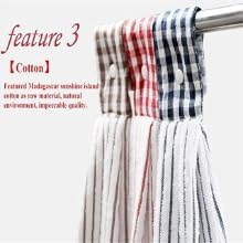 2 Pcs Kitchen Cotton Classical Striped Towel Absorbent Towel Hanging Towels