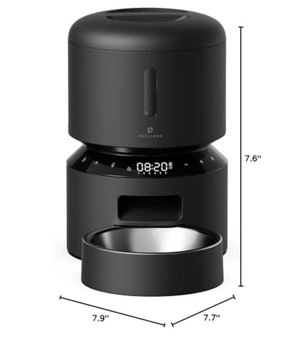 PETLIBRO Automatic Cat Feeder, Automatic Dog Food Dispenser with Freshness Preservation, Timed Pet Feeders for Dry Food, Up to 50 Portions 6 Meals Per Day, Granary Black