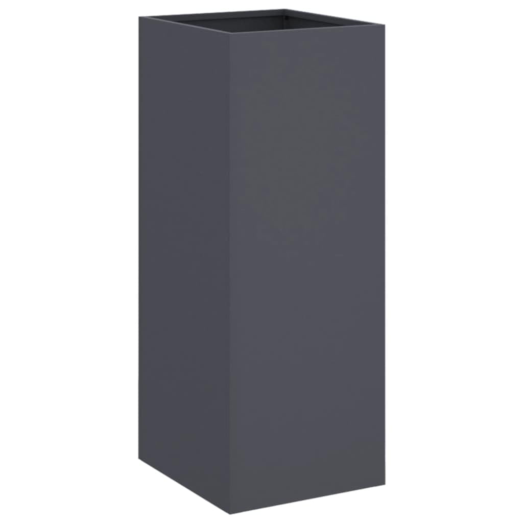 FMPGJLYH Modern Tall Metal Planter Box, 29.5 Inch Rectangular Garden Flower Pot for Patio, Balcony and Indoor Home Decor, Durable Cold-Rolled Steel, Anthracite