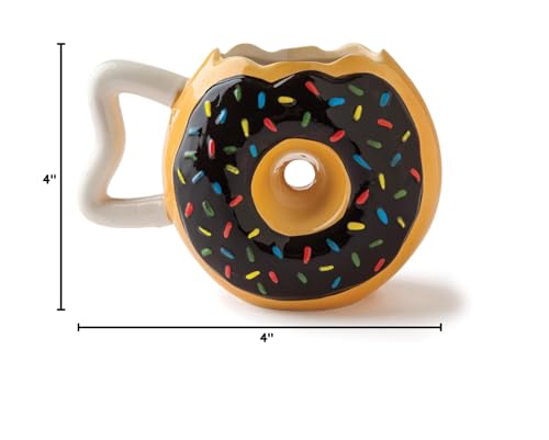 BigMouth Inc Sprinkle Donut Coffee Mug, Fun Novelty Doughnut Shaped Cup, Fun Gift for Dessert Lovers, Ceramic, 12 Ounces