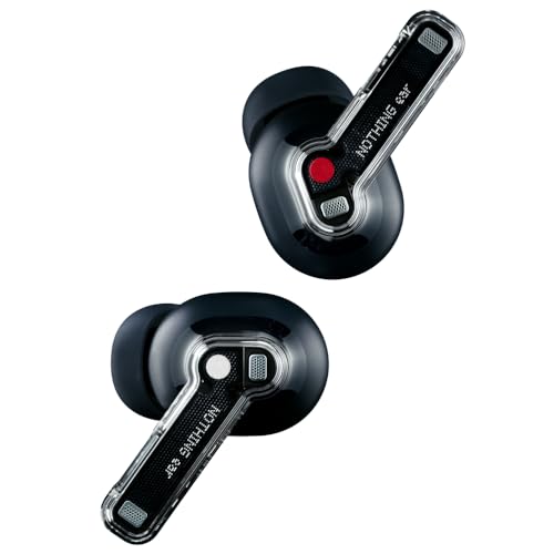 Nothing Ear wireless ear buds with Hi-Res Audio, Smart Active Noise Cancelling, Advanced equalizer and up to 40.5 hours of listening time - Black