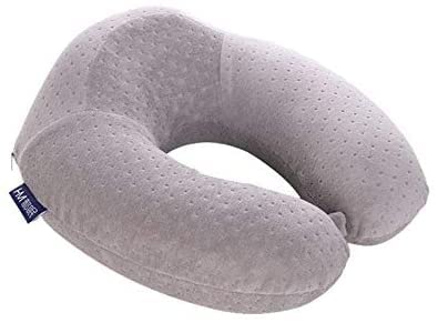 Travel Pillow - Luxury Memory Foam Neck Support Cushion Neck Support Pillow (Gray)