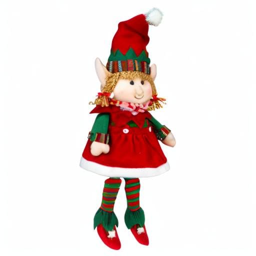 Elf Plush Christmas Stuffed Dolls, Set of 2-12" Boy and Girl Elves Holiday Cute Plush Shelf Toys - Fun Kids Buddy Figurine Decorations, Christmas Winter Holiday Party Festive Decor and Gift Exchange
