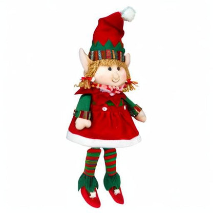 Elf Plush Christmas Stuffed Dolls, Set of 2-12" Boy and Girl Elves Holiday Cute Plush Shelf Toys - Fun Kids Buddy Figurine Decorations, Christmas Winter Holiday Party Festive Decor and Gift Exchange
