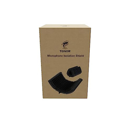 TONOR Microphone Isolation Shield, Studio Mic Sound Absorbing Foam Reflector for Any Condenser Microphone Recording Equipment Studio, Black