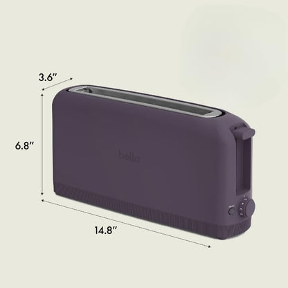 bella 2 Slice Slim Toaster, Fits-anywhere™ Kitchenware, 6 Setting Shade Control with Reheat & Cancel Buttons, Fits sourdough, 10” Long Slot, Anti Jam & Auto Shutoff, 900 Watt, Surf