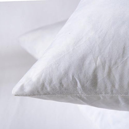 20x20 Decorative Throw Pillow Inserts-Down Feather Pillow Inserts-Square-Cotton Fabric-Set of 2-White.