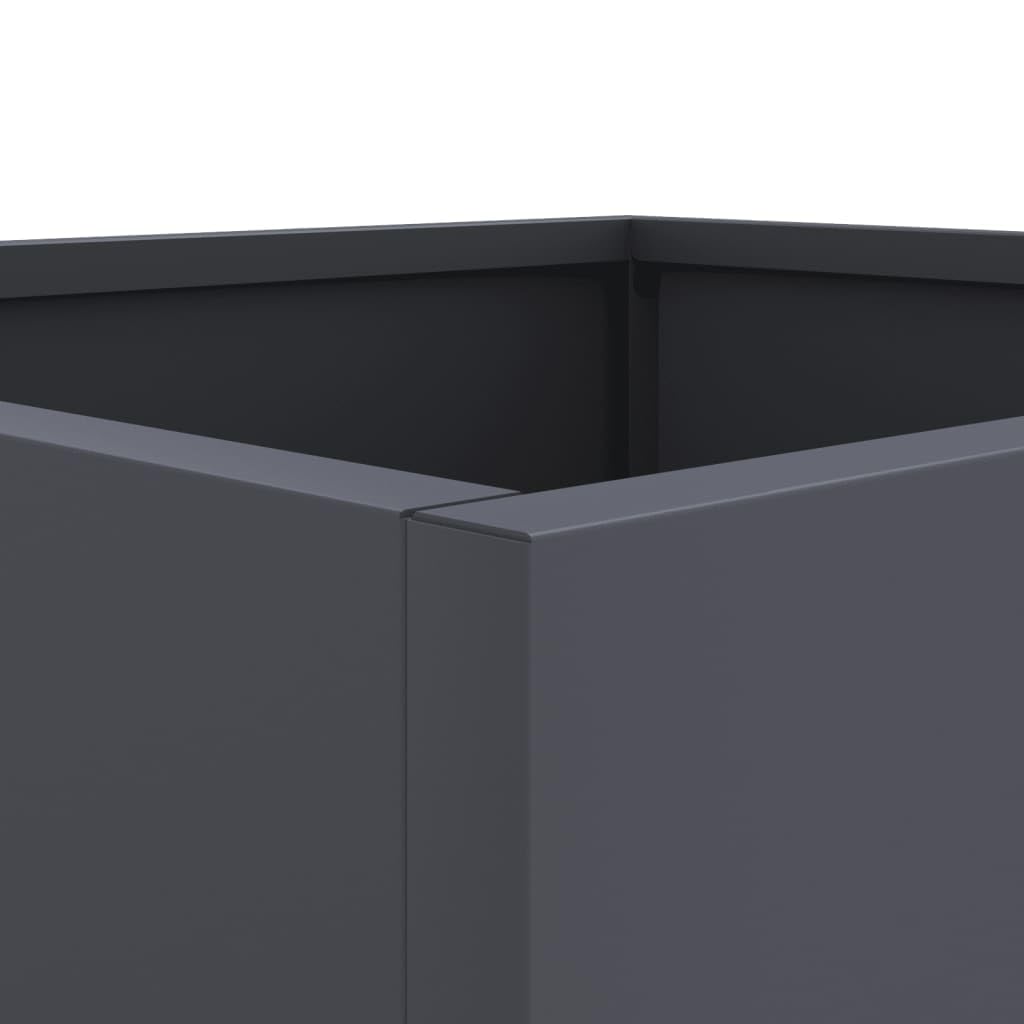 FMPGJLYH Modern Tall Metal Planter Box, 29.5 Inch Rectangular Garden Flower Pot for Patio, Balcony and Indoor Home Decor, Durable Cold-Rolled Steel, Anthracite