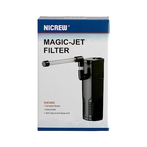 NICREW Fish Tank Filter, Internal Aquarium Filter for Small Tank, Coldwater or Tropical Aquariums, Up to 20L Black