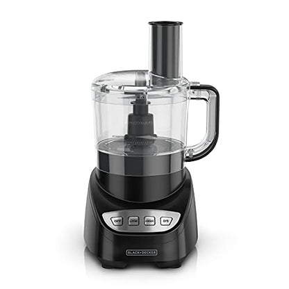 BLACK+DECKER Food Processor and Vegetable Chopper, Stainless Steel Blade, 8-Cup Capacity, 450W Power with Attachments to Grate, Shred, Slice, Mince, Grind, and Puree