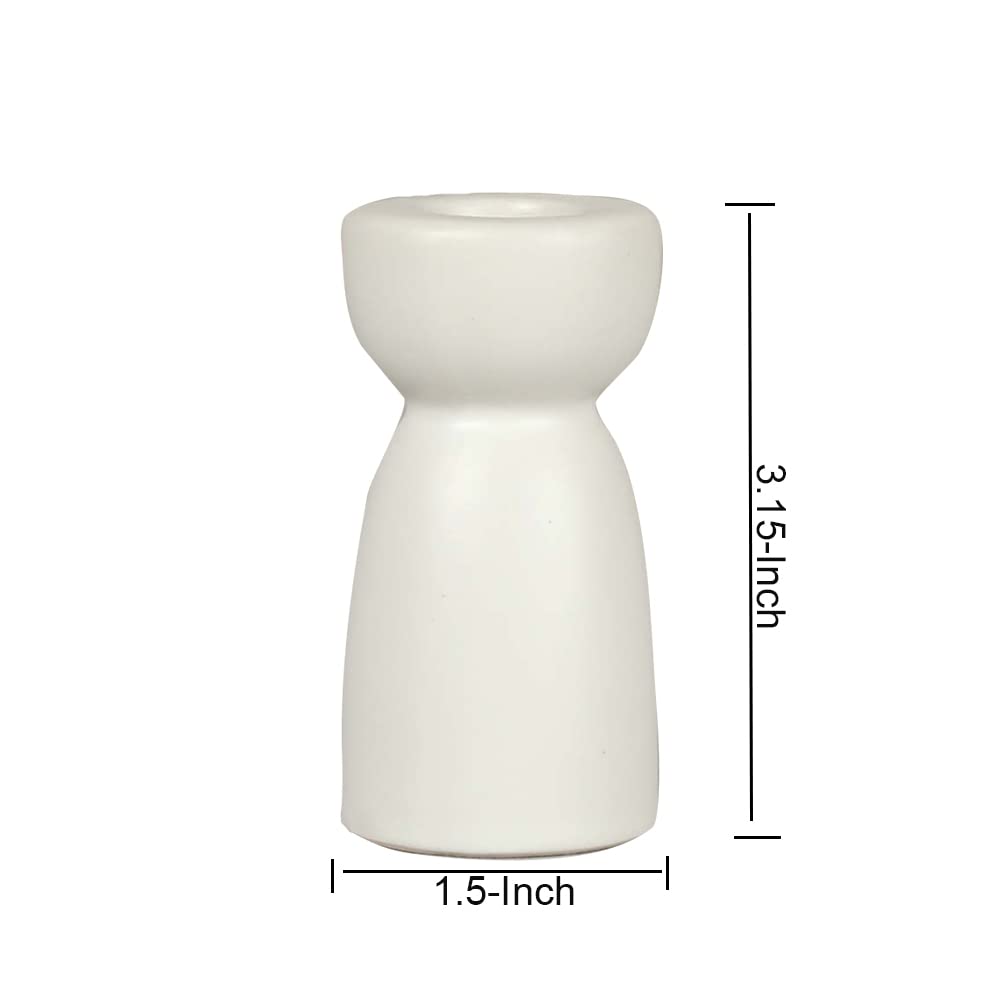 Candlestick Holders, Ceramic White Taper Candle Holder Candlelight Stand, Modern Boho Candle Holders for Desktop Table Setting Dining Bathroom Home Wedding Party Decoration,2 Pack