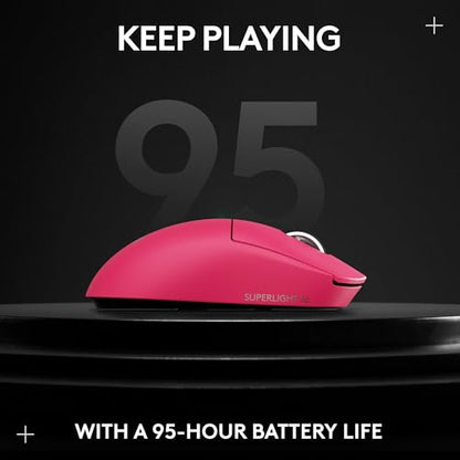 Logitech G PRO X SUPERLIGHT 2 Wireless Gaming Mouse, 60g Pro-Grade with 5 Programmable Buttons, 44k DPI Sensor, 8kHz Report Rate, USB-C Charging for PC/Mac - Black