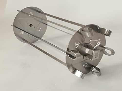 onlyfire BRK-6038 Stainless Steel Rotating Skewer System Fits for Any Rotisserie Grill Spit Rods