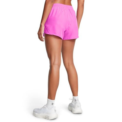 Under Armour Womens Fly by Shorts, (572) Vivid Magenta/Vivid Magenta/Reflective, Large