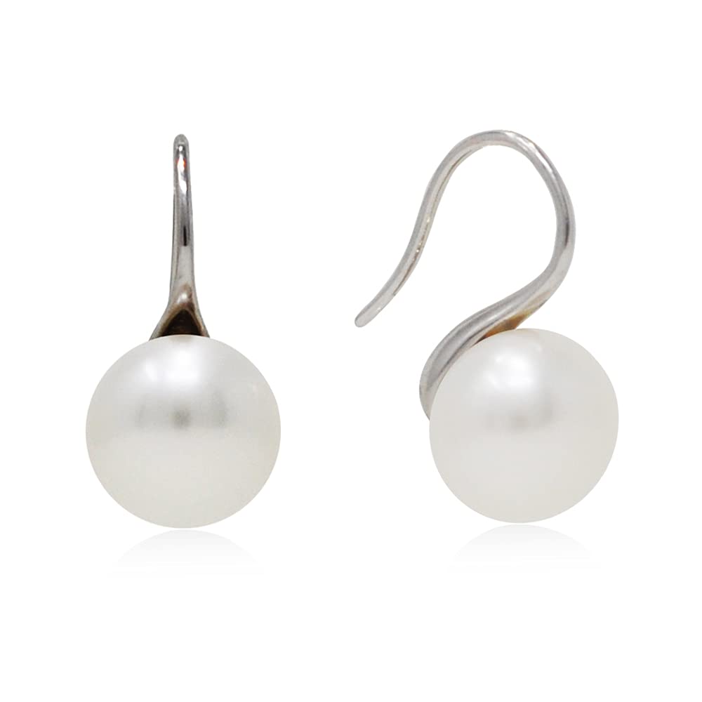 Alevel 9-10mm Freshwater Cultured Big Pearl, 925 Sterling Silver Dangle Hook Earrings, Women Gifts