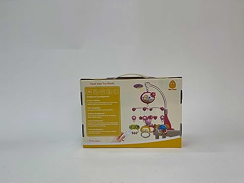 Mini Tudou Baby Musical Crib Mobile with Star Projection & Timing Function,Remote Control Music Box with Muisc & Night Lights,Hanging Rotating Animal Rattles for Kids,Toy for Newborn 0-24 Months
