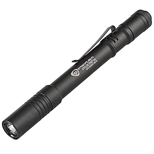 Streamlight 66133 Stylus Pro USB 350-Lumen Rechargeable Penlight with 120V AC Cord, Nylon Holster, Black