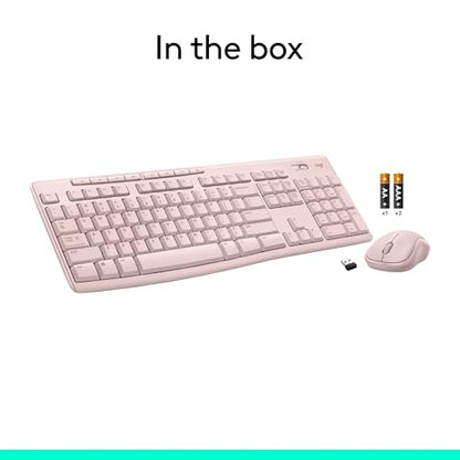 Logitech MK270 Wireless Keyboard and Mouse Combo for Windows, 2.4 GHz, 8 Multimedia Keys, PC, Laptop, Wireless Keyboard Compact Mouse Combo - Black