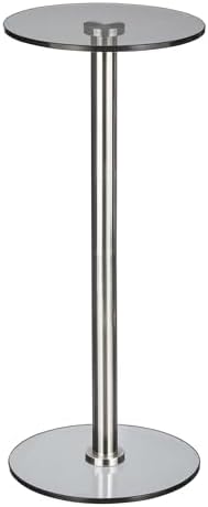 mDesign Glass Top Side/End Drink Table